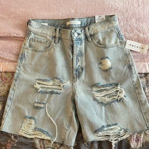 pacsun high rise distressed boy shorts